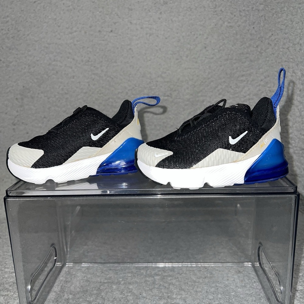 Nike Air Max 270 TD Sneakers Toddler Sz 4C Black Game Royal Shoes DD1646-050